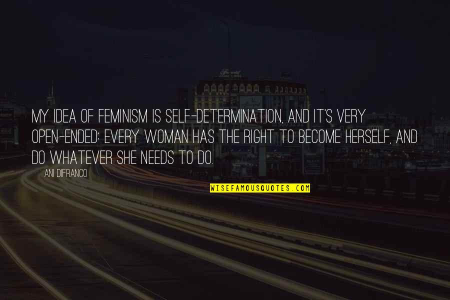 No One Owes You Nothing Quotes By Ani DiFranco: My idea of feminism is self-determination, and it's