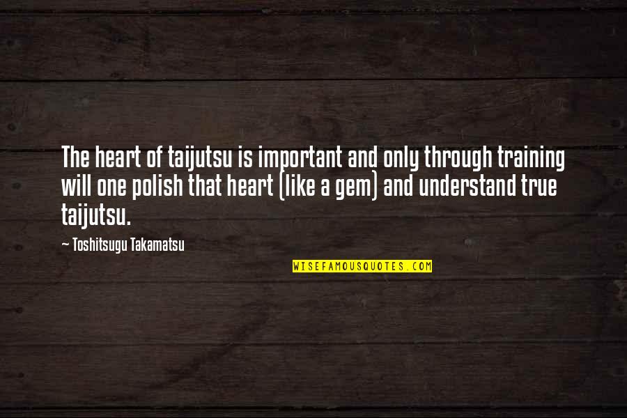 No One Will Understand But You Quotes By Toshitsugu Takamatsu: The heart of taijutsu is important and only