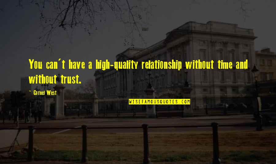 No Quality Time Quotes By Cornel West: You can't have a high-quality relationship without time