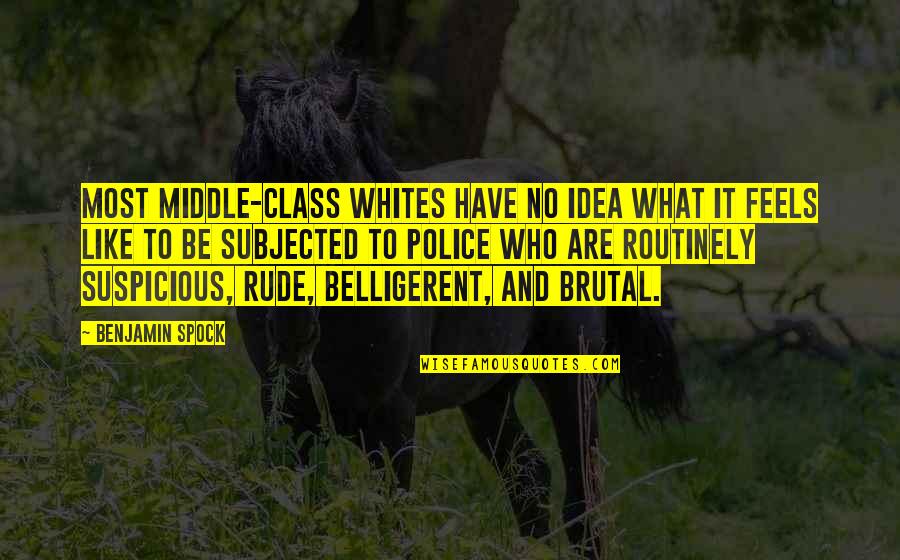 No Racism Quotes By Benjamin Spock: Most middle-class whites have no idea what it