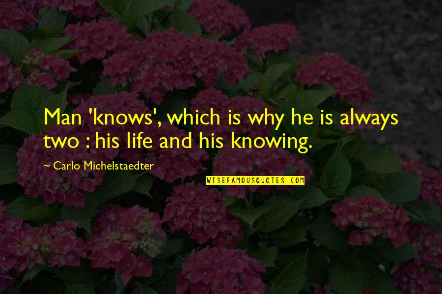 Nominates Quotes By Carlo Michelstaedter: Man 'knows', which is why he is always