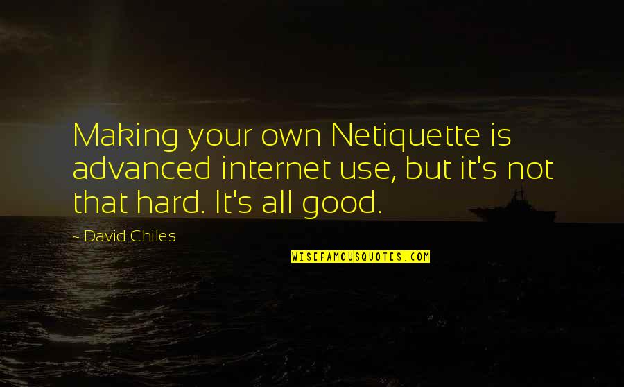 Non Digital Quotes By David Chiles: Making your own Netiquette is advanced internet use,