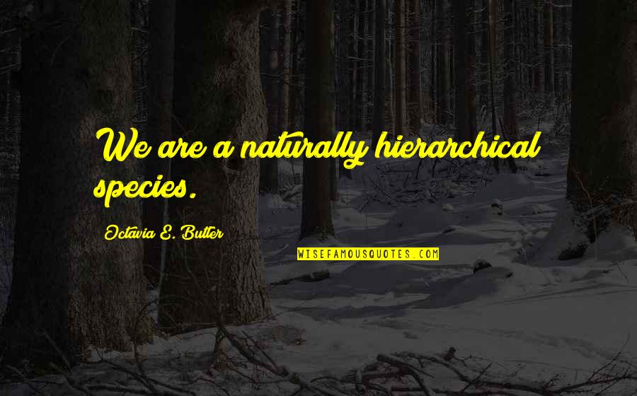 Non Hierarchical Quotes By Octavia E. Butler: We are a naturally hierarchical species.