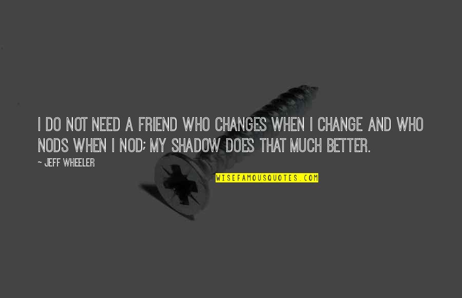 Not A Friend Quotes By Jeff Wheeler: I do not need a friend who changes