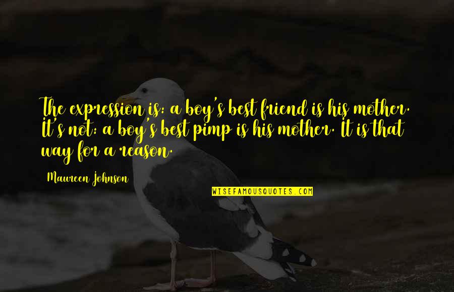 Not A Friend Quotes By Maureen Johnson: The expression is: a boy's best friend is