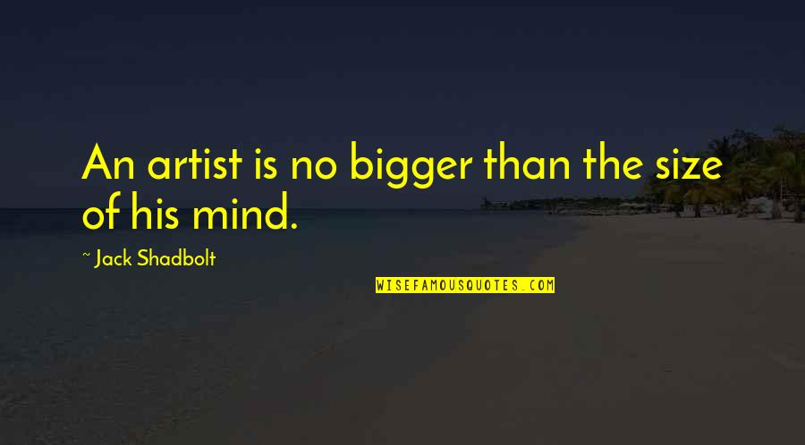 Not A Size 0 Quotes By Jack Shadbolt: An artist is no bigger than the size