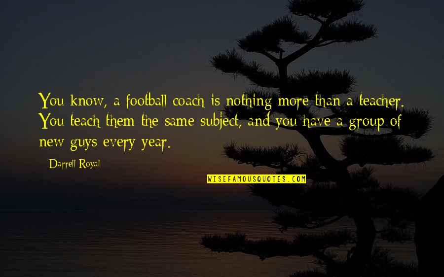 Not All Guys Are The Same Quotes By Darrell Royal: You know, a football coach is nothing more