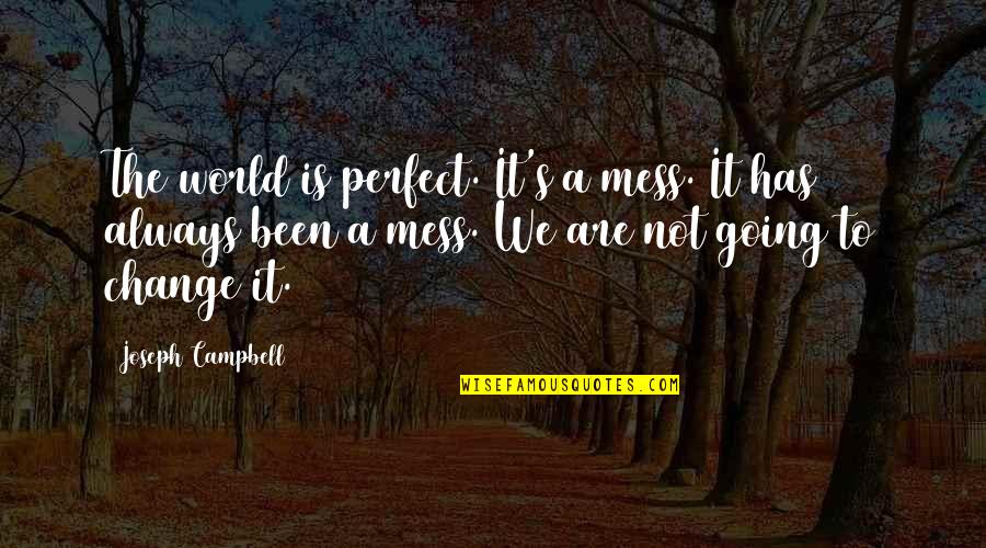 Not Always Perfect Quotes By Joseph Campbell: The world is perfect. It's a mess. It