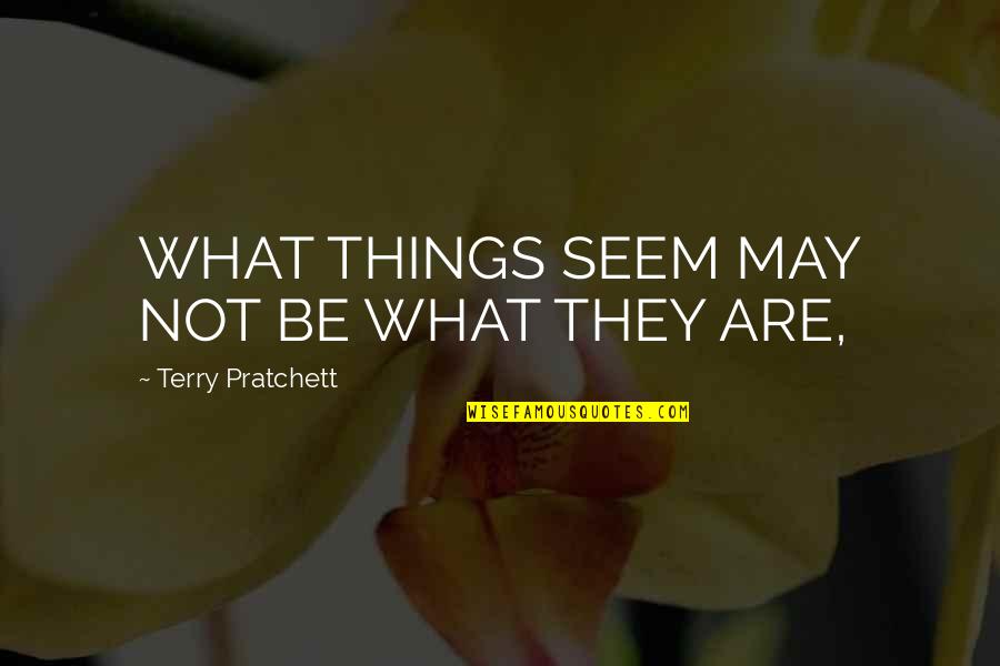 Not As They Seem Quotes By Terry Pratchett: WHAT THINGS SEEM MAY NOT BE WHAT THEY