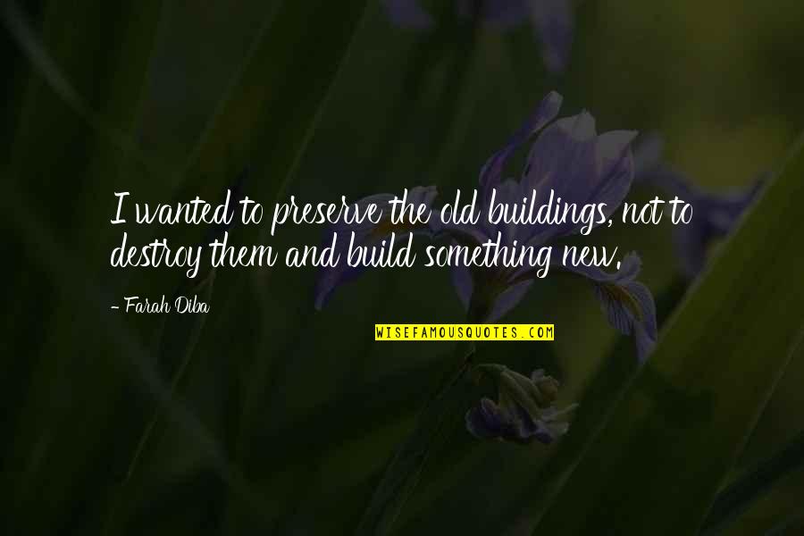 Not Wanted Quotes By Farah Diba: I wanted to preserve the old buildings, not