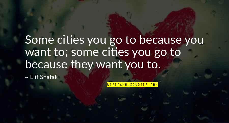 Noticing People Who Are Noticed Quotes By Elif Shafak: Some cities you go to because you want