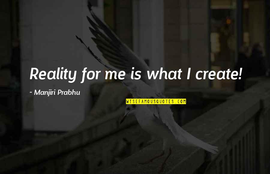 Noumidia Lazoul Quotes By Manjiri Prabhu: Reality for me is what I create!
