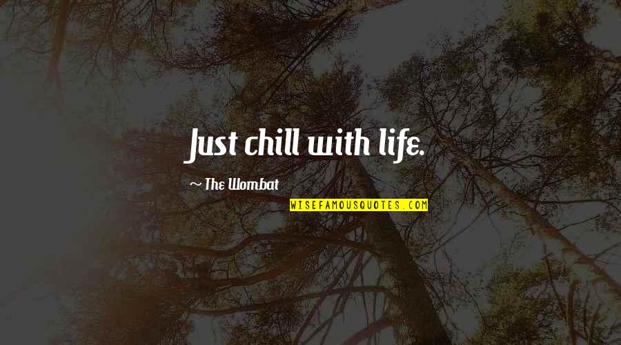 Nowheresville Lyrics Quotes By The Wombat: Just chill with life.