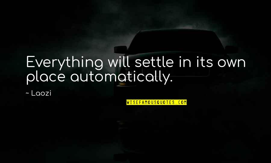 Nulidade Do Casamento Quotes By Laozi: Everything will settle in its own place automatically.