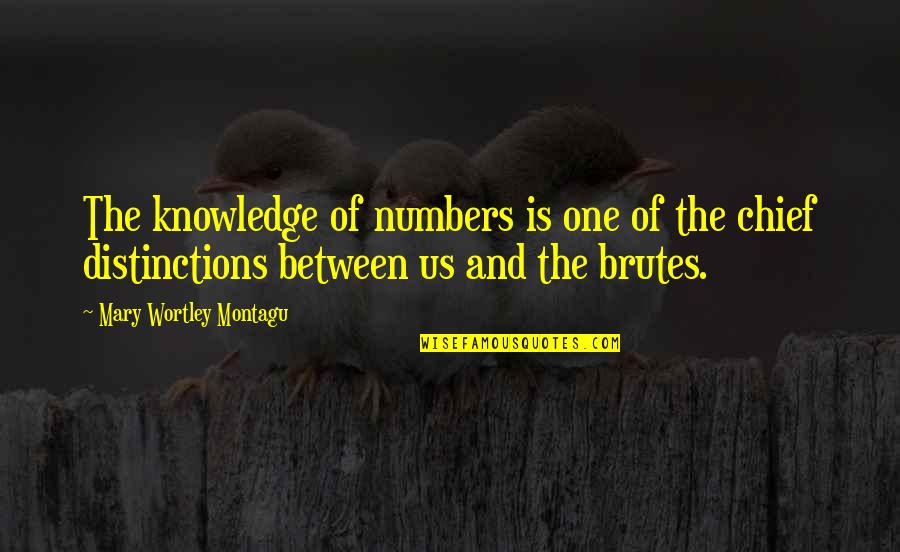 Numbers And Quotes By Mary Wortley Montagu: The knowledge of numbers is one of the