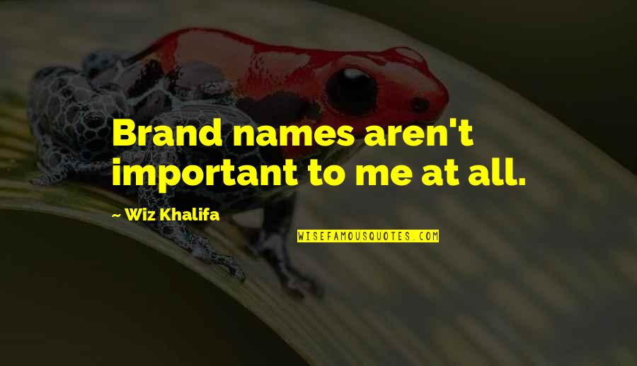 Obomsawin Of Sioux Quotes By Wiz Khalifa: Brand names aren't important to me at all.