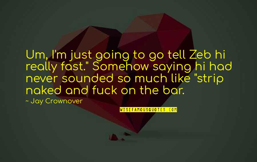 Ocarina Music Quotes By Jay Crownover: Um, I'm just going to go tell Zeb