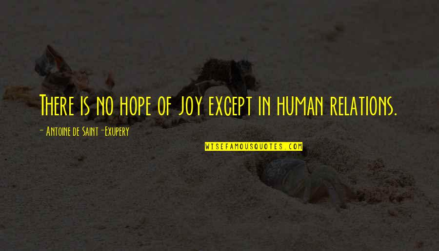 Occams Razer Quotes By Antoine De Saint-Exupery: There is no hope of joy except in