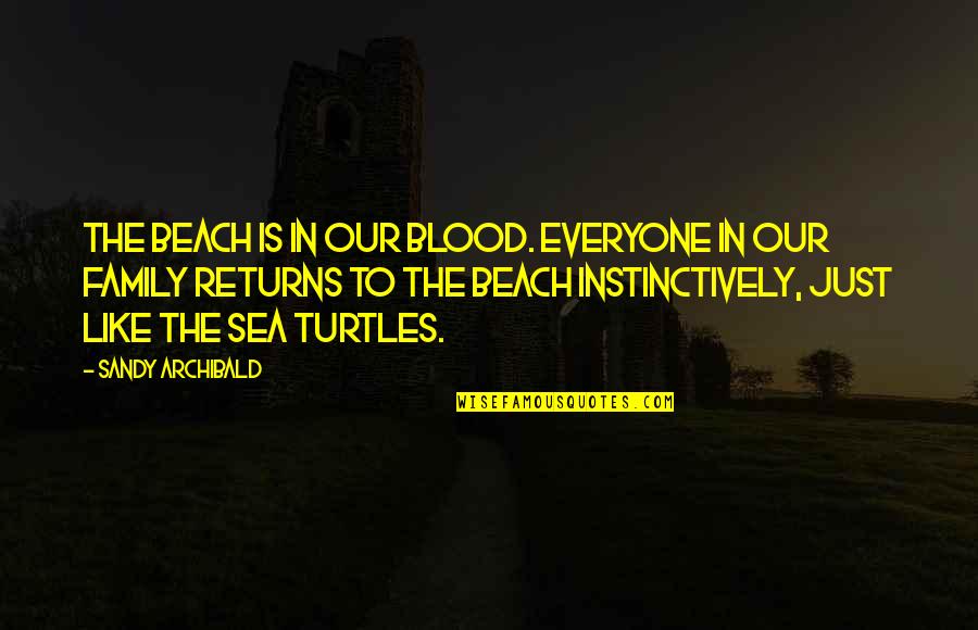 Ocean Beach Quotes By Sandy Archibald: The beach is in our blood. Everyone in