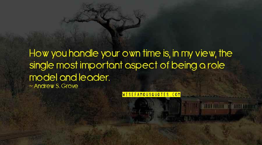 Of Being Single Quotes By Andrew S. Grove: How you handle your own time is, in