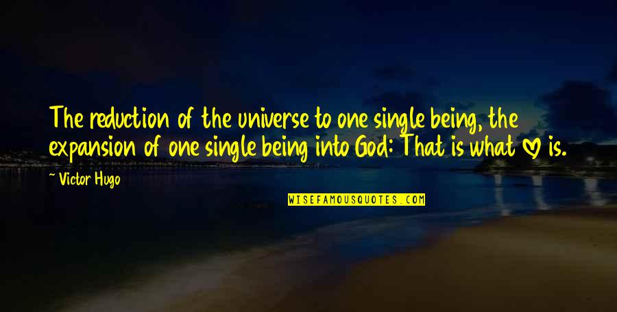 Of Being Single Quotes By Victor Hugo: The reduction of the universe to one single