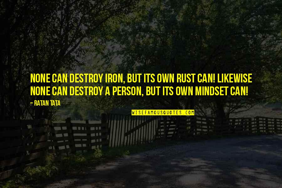 Ofodile Nzimiro Quotes By Ratan Tata: None can destroy iron, but its own rust