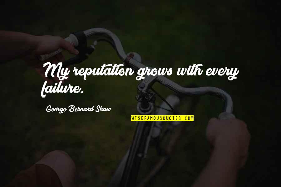 Oirn Md Quotes By George Bernard Shaw: My reputation grows with every failure.