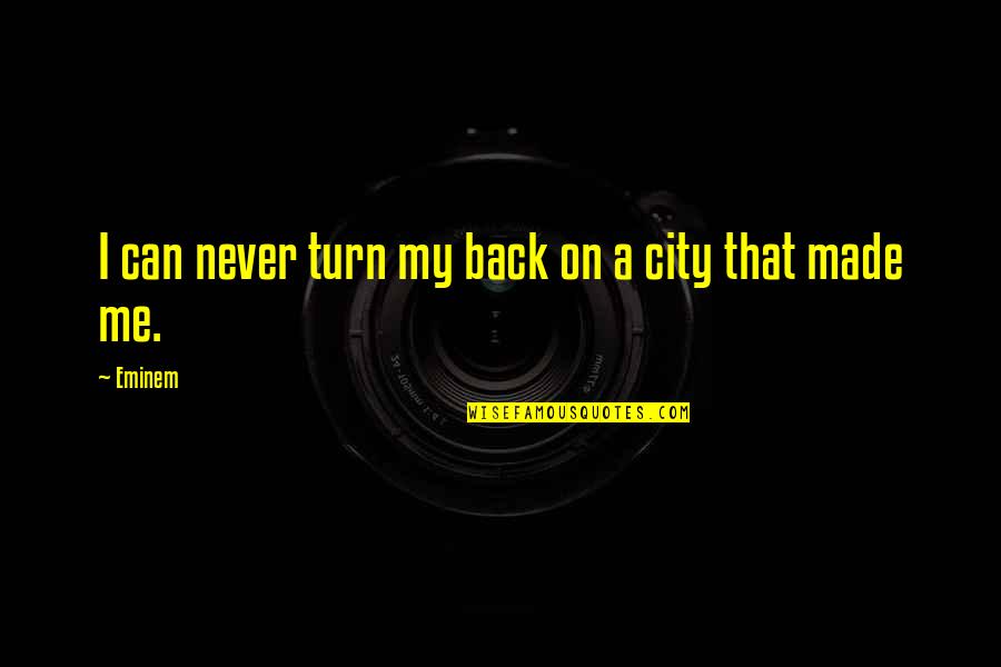 Okyanus Yayinlari Quotes By Eminem: I can never turn my back on a