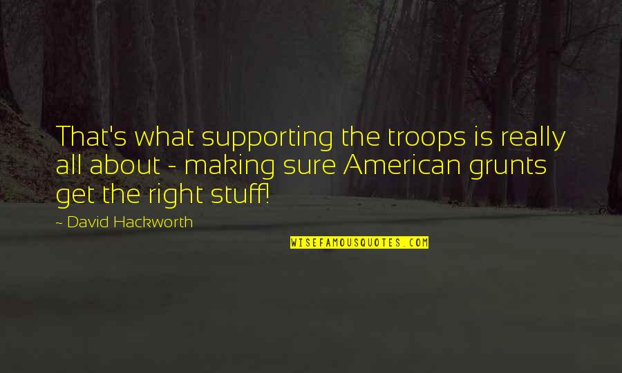 Olalekan Babalola Quotes By David Hackworth: That's what supporting the troops is really all