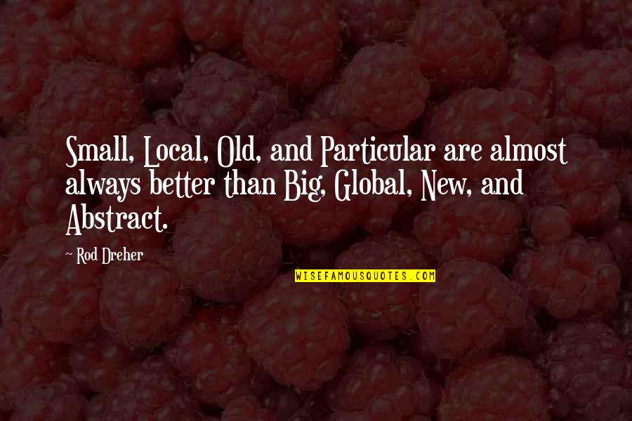 Old And New Quotes By Rod Dreher: Small, Local, Old, and Particular are almost always