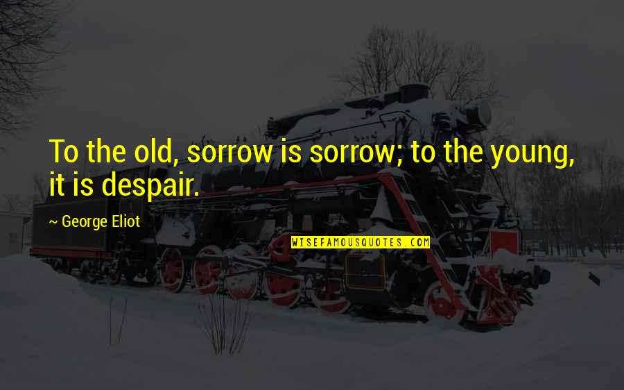 Old Is Young Quotes By George Eliot: To the old, sorrow is sorrow; to the