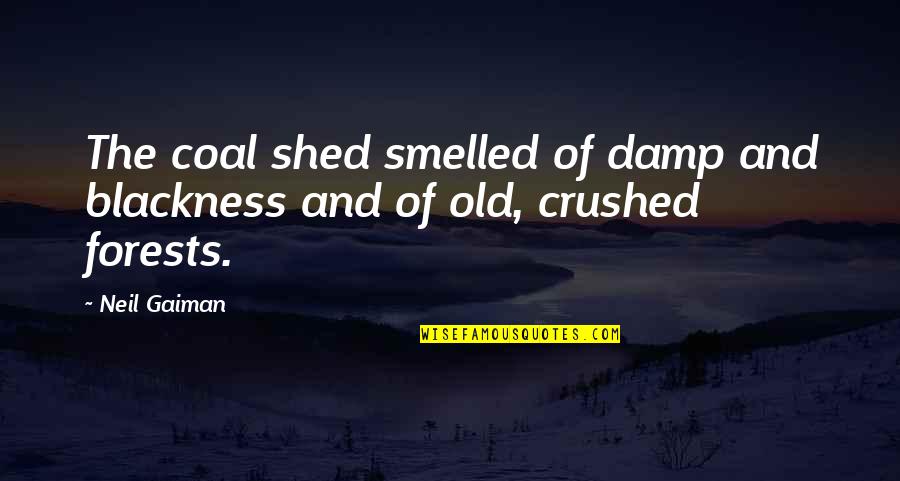 Old That Smelled Quotes By Neil Gaiman: The coal shed smelled of damp and blackness