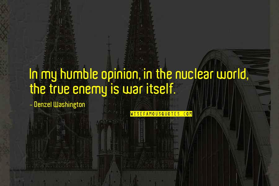 Olieraffinaderij Quotes By Denzel Washington: In my humble opinion, in the nuclear world,