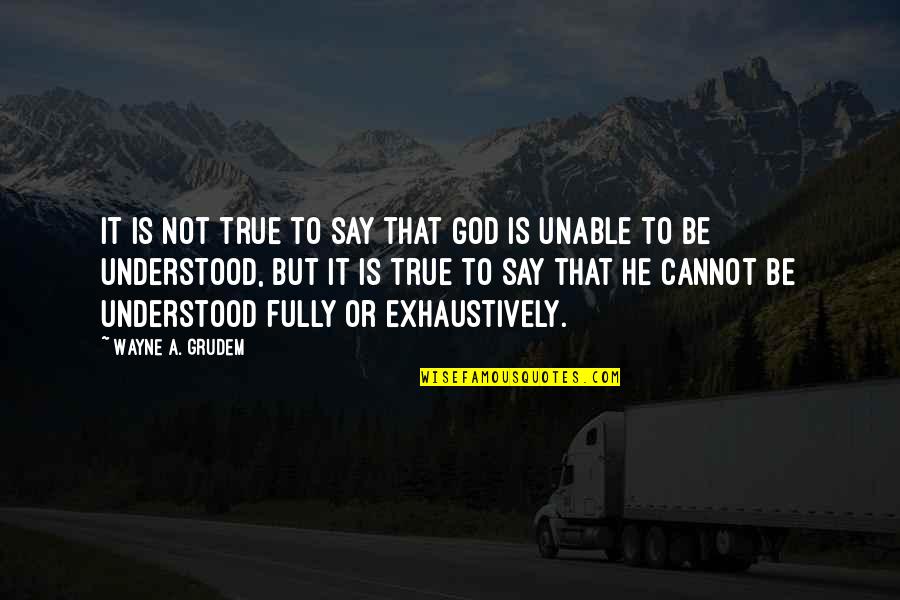 Omfg Hello Quotes By Wayne A. Grudem: It is not true to say that God