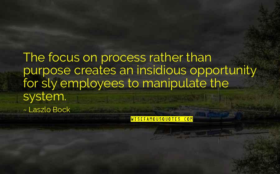 On Process Quotes By Laszlo Bock: The focus on process rather than purpose creates