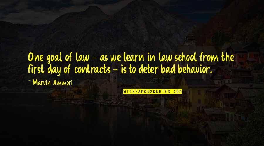 One Day School Quotes By Marvin Ammori: One goal of law - as we learn