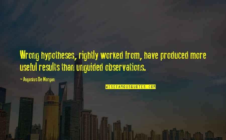 One In A Million Birthday Quotes By Augustus De Morgan: Wrong hypotheses, rightly worked from, have produced more