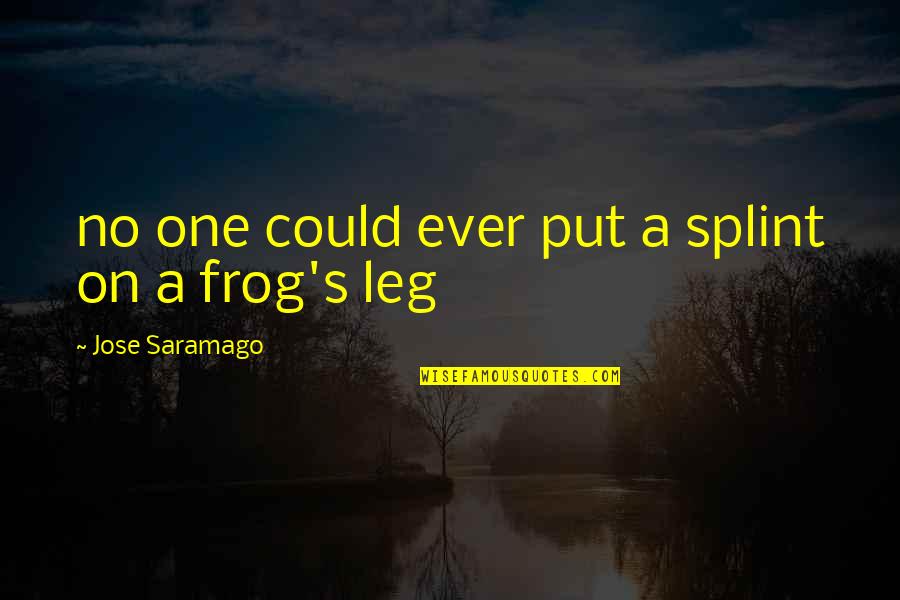 One Leg Quotes By Jose Saramago: no one could ever put a splint on