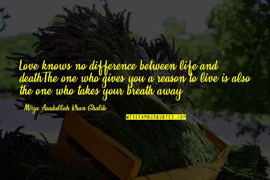 One Love One Life Quotes By Mirza Asadullah Khan Ghalib: Love knows no difference between life and deathThe