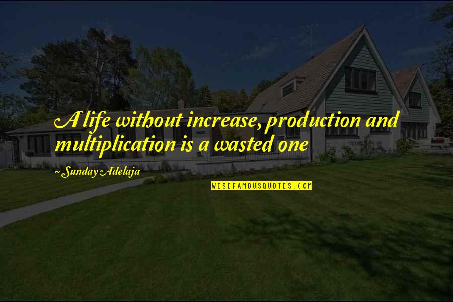 One Love One Life Quotes By Sunday Adelaja: A life without increase, production and multiplication is