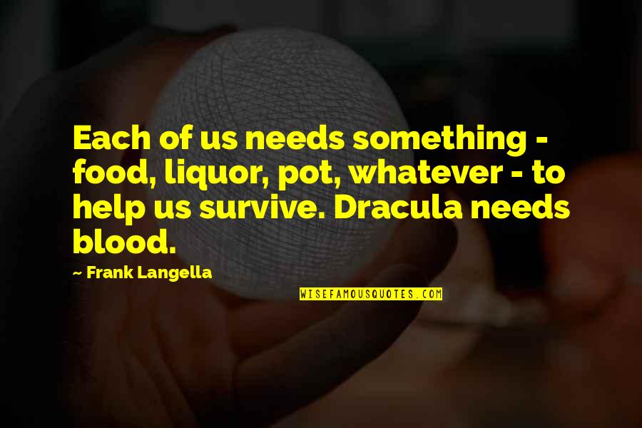 One Pitch At A Time Quotes By Frank Langella: Each of us needs something - food, liquor,