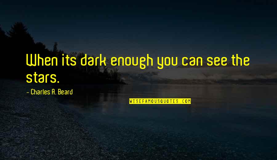 Only In The Dark Can You See The Stars Quotes By Charles A. Beard: When its dark enough you can see the