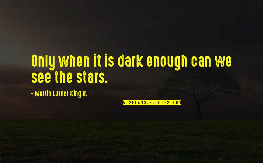 Only In The Dark Can You See The Stars Quotes By Martin Luther King Jr.: Only when it is dark enough can we