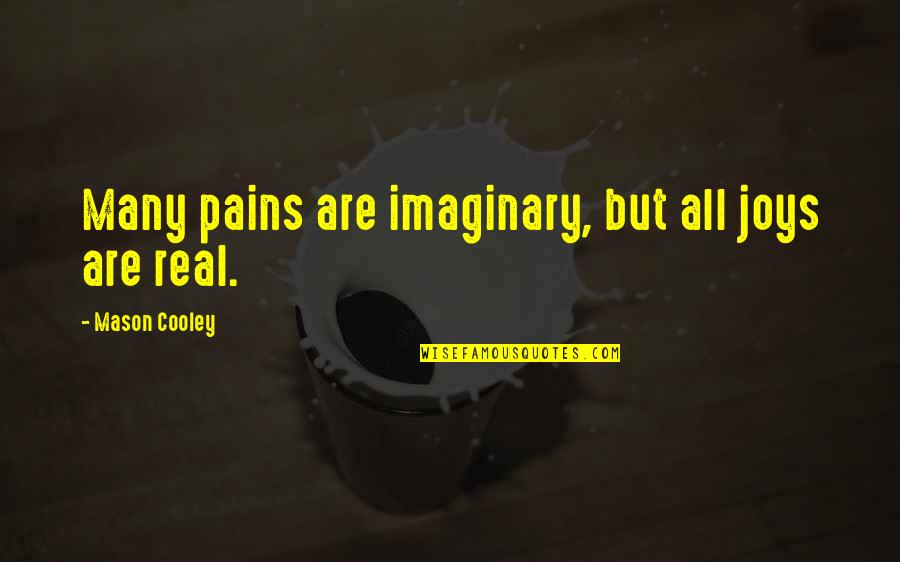 Onsted Mi Quotes By Mason Cooley: Many pains are imaginary, but all joys are
