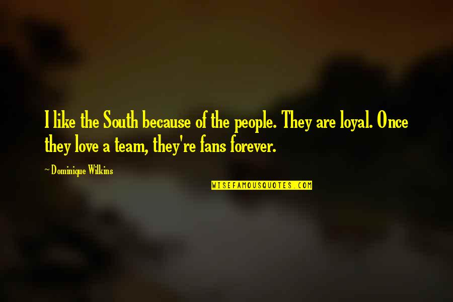 Ooo Baby Quotes By Dominique Wilkins: I like the South because of the people.