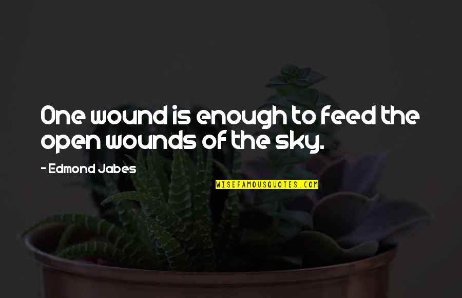 Open Wound Quotes By Edmond Jabes: One wound is enough to feed the open