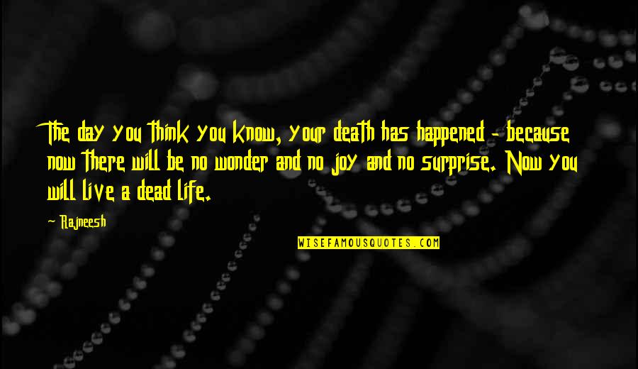 Opening Statement Quotes By Rajneesh: The day you think you know, your death