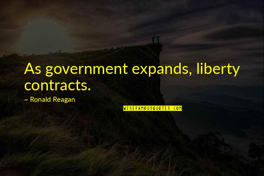 Operates Under A Sole Quotes By Ronald Reagan: As government expands, liberty contracts.