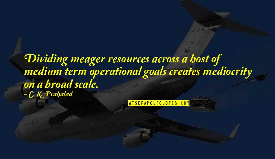 Operational Quotes By C. K. Prahalad: Dividing meager resources across a host of medium