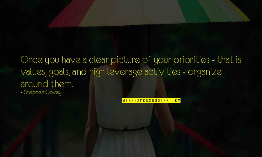 Organize Quotes By Stephen Covey: Once you have a clear picture of your